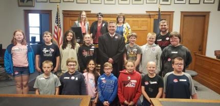 Fifth-grade students Hold Trial and Tour Pawnee City Courthouse