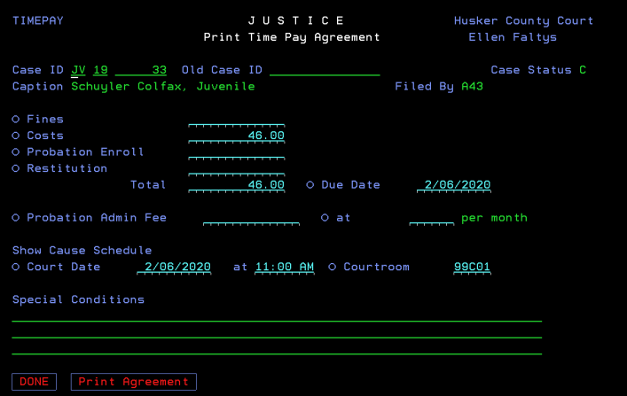 Application For Time To Pay Court Fines
