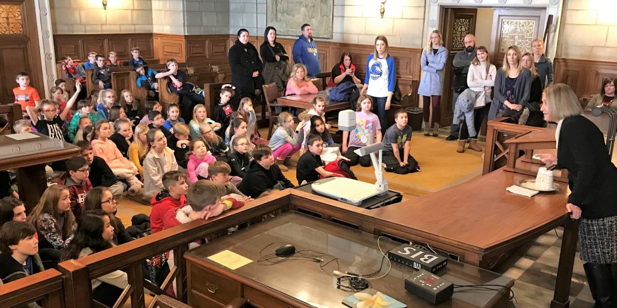 Grade Schoolers Visit Supreme Court During National Judicial Outreach Week