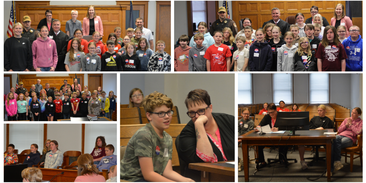 Fifth-Grade Students Hold Trial and Tour Pawnee County Courthouse
