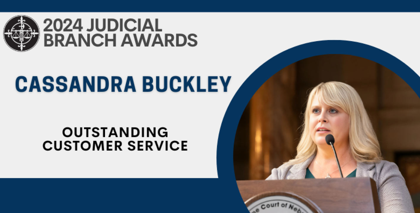 Outstanding Customer Service, 2024 Cassandra Buckley, Secretary in the District 11 Probation Office, Lexington Reporting Center