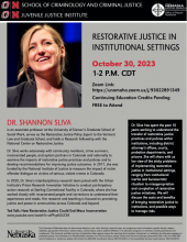 Restorative Justice in Institutional Settings Flyer