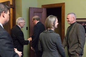 Chief Justice Heavican and Justice Stacy greet senators