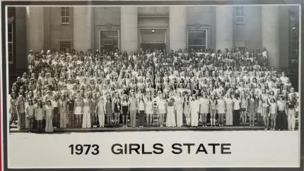 Judge Bishop’s Girls State class of ’73 photo – she is 3rd row just right of the center aisle.