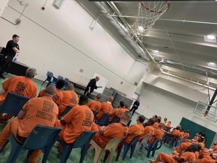 Comedian Mark Lundholm visited Douglas County Corrections