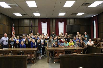 Fifth-grade Students Hold Mock Trial at Otoe County Courthouse