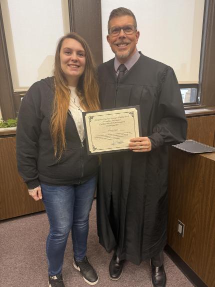 Graduate Davie and Judge James Masteller