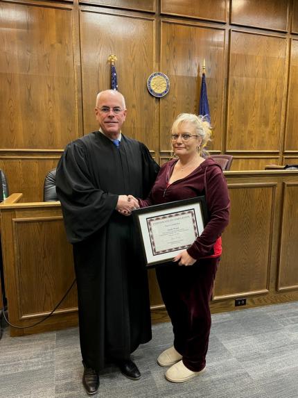 Judge Kube and graduate Sarah (2/24/25)