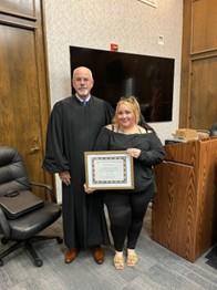 Judge Kube with graduate Arachelys (8/23/24)